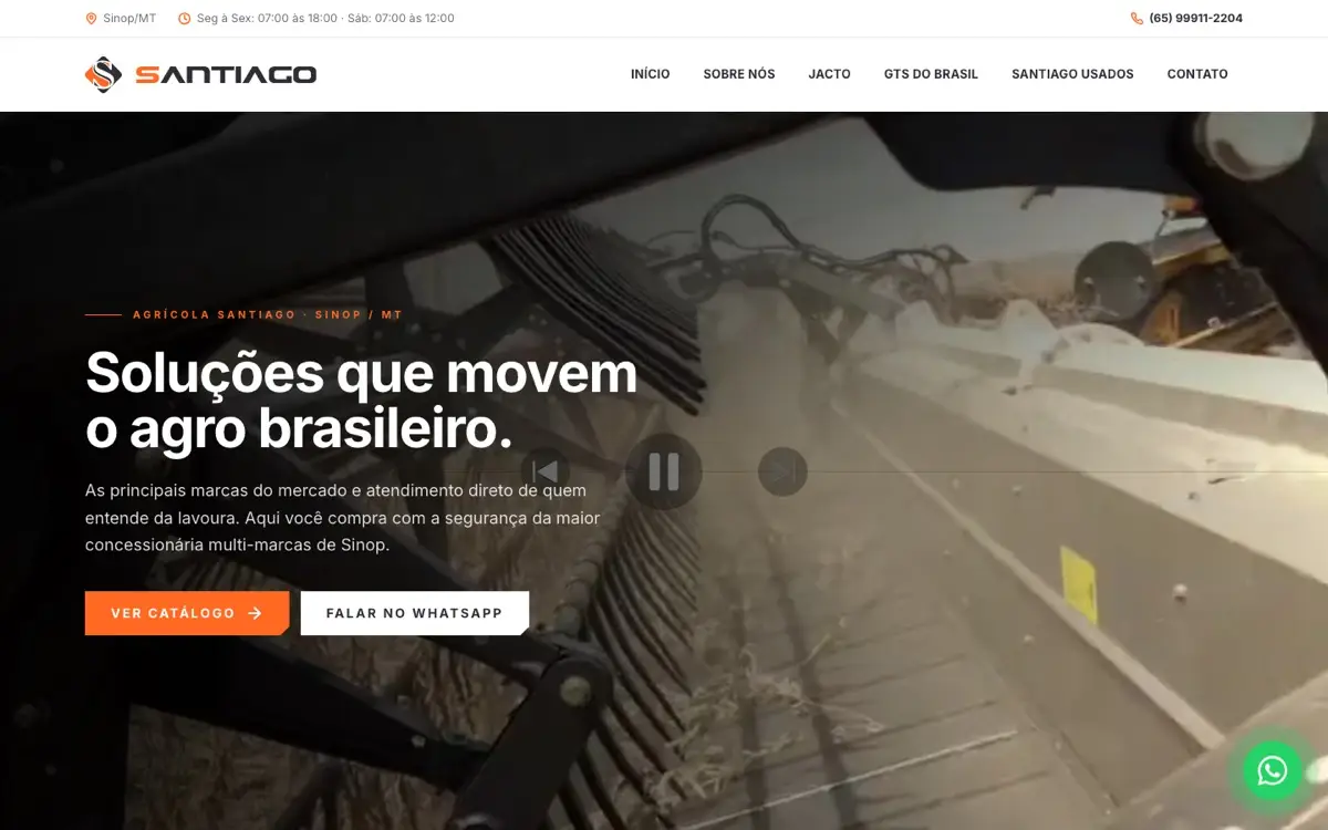 Site da Agrícola Santiago