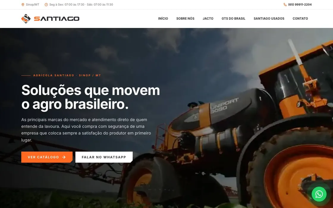 Site da Agrícola Santiago