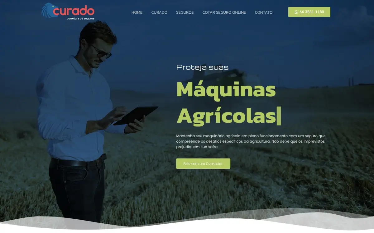 Site da Curado Seguros